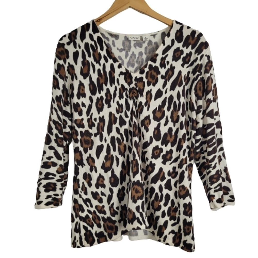 Cato Leopard print knit sweater